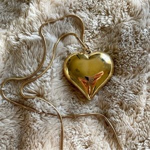 Vintage Gold Heart Pendant Necklace
